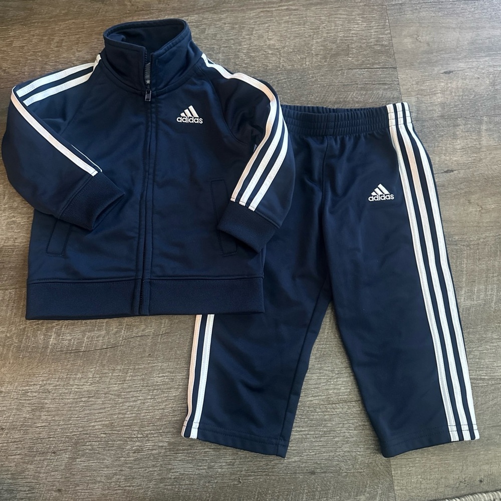 Adidas | Navy & White Infant & Toddler Tracksuit (18mo)